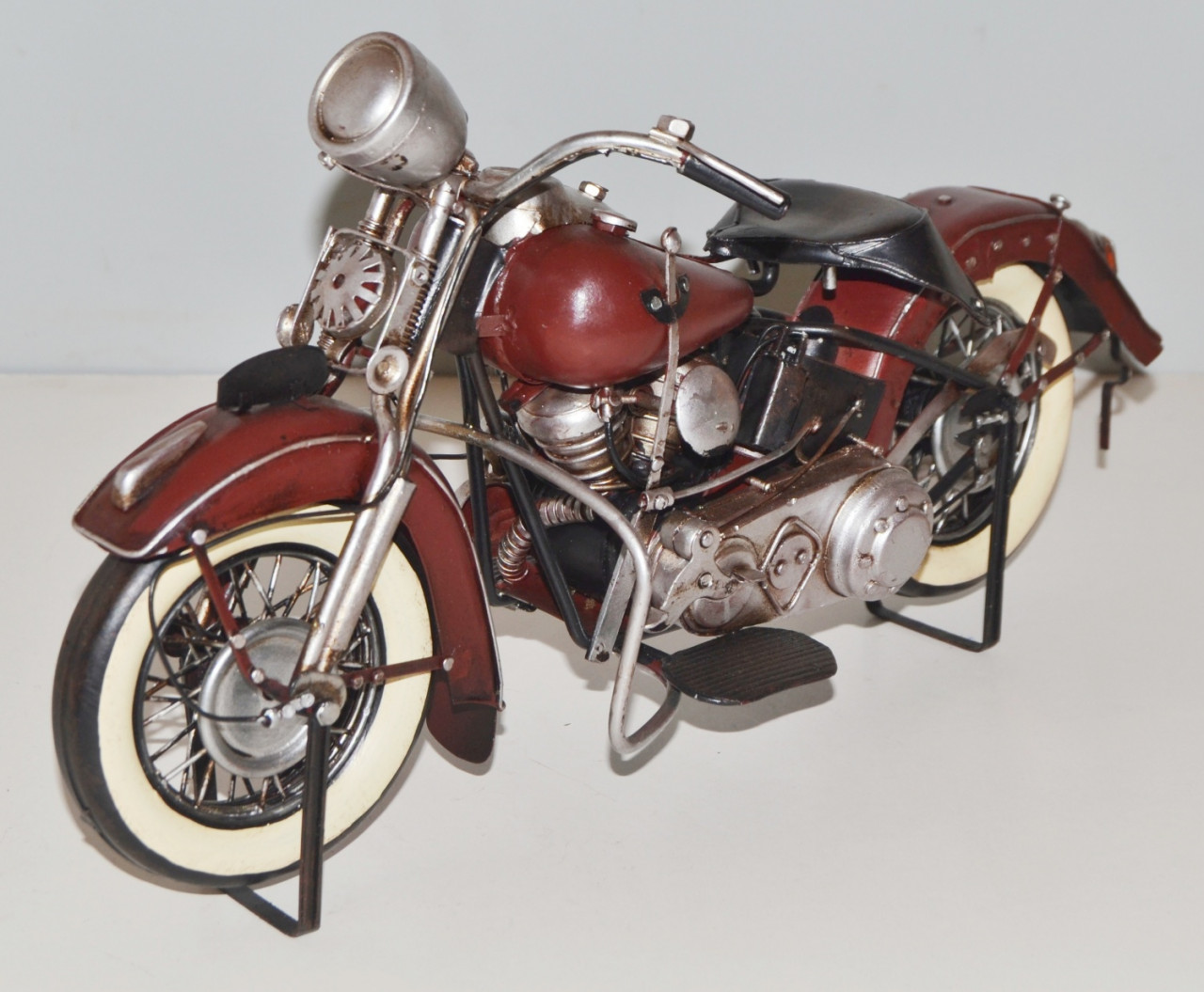 Blechmotorrad Nostalgie Modellauto Oldtimer Marke Harley-Davidson Motorrad USA aus Blech L 34 cm