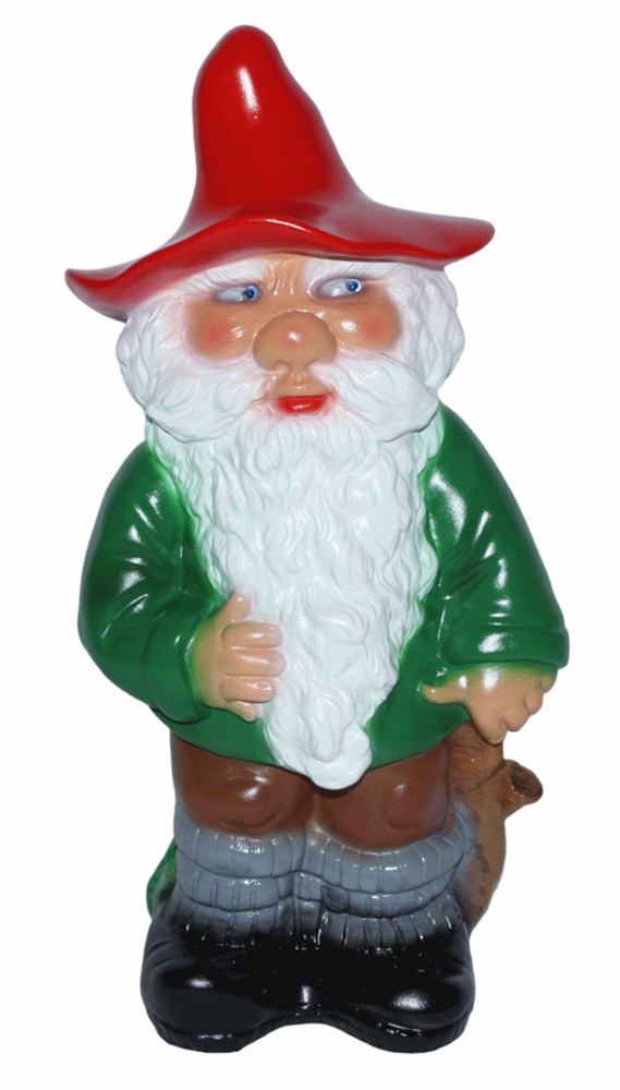 Deko Figur Waldzwerg stehend H 32 cm Gartendeko Gartenfigur Gartenzwerg aus Kunststoff