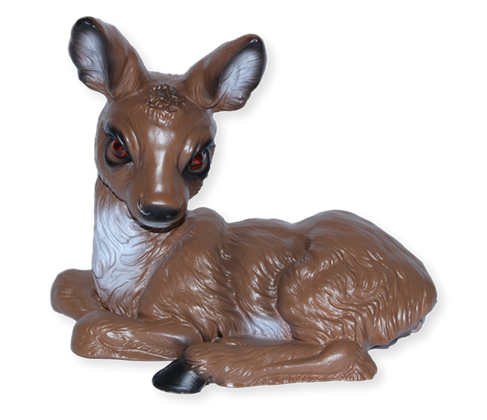 Deko Garten Figur Dekofigur Reh liegend H 20 cm Rehkitz Gartenfigur Tierfigur aus Kunststoff