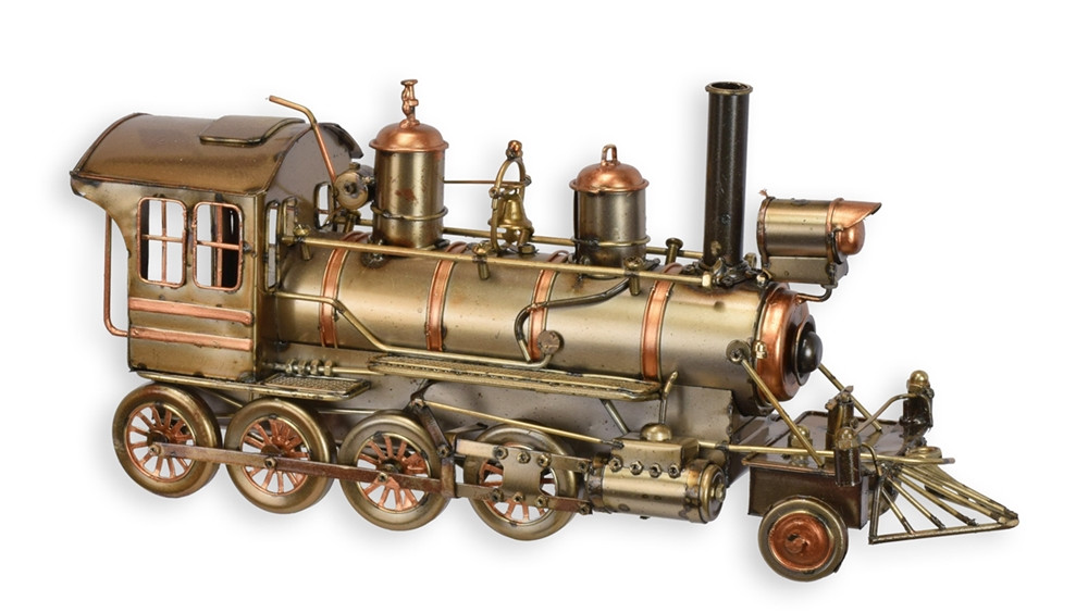 Blechmodell Nostalgie Dampflokomotive bronzefarben L 35 cm Deko Lokomotive Retro Modelllokomotive