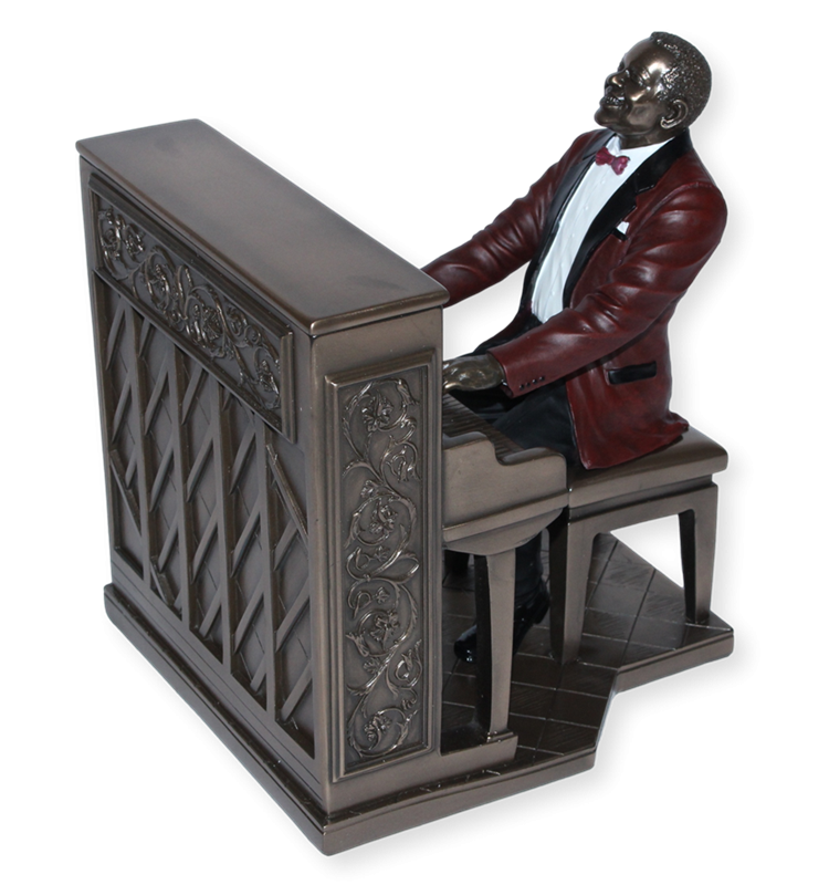 Deko Figur Jazz Musiker Figur Pianist H 22,5 cm Jazz Band Dekofigur mit Piano