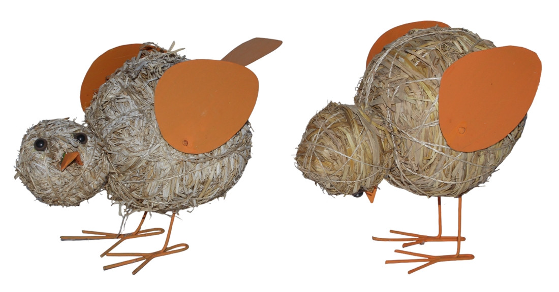 Deko Heu Figur Küken Heuküken Höhe 14-17 cm Osterdeko aus Naturmaterial zum Basteln Heudeko