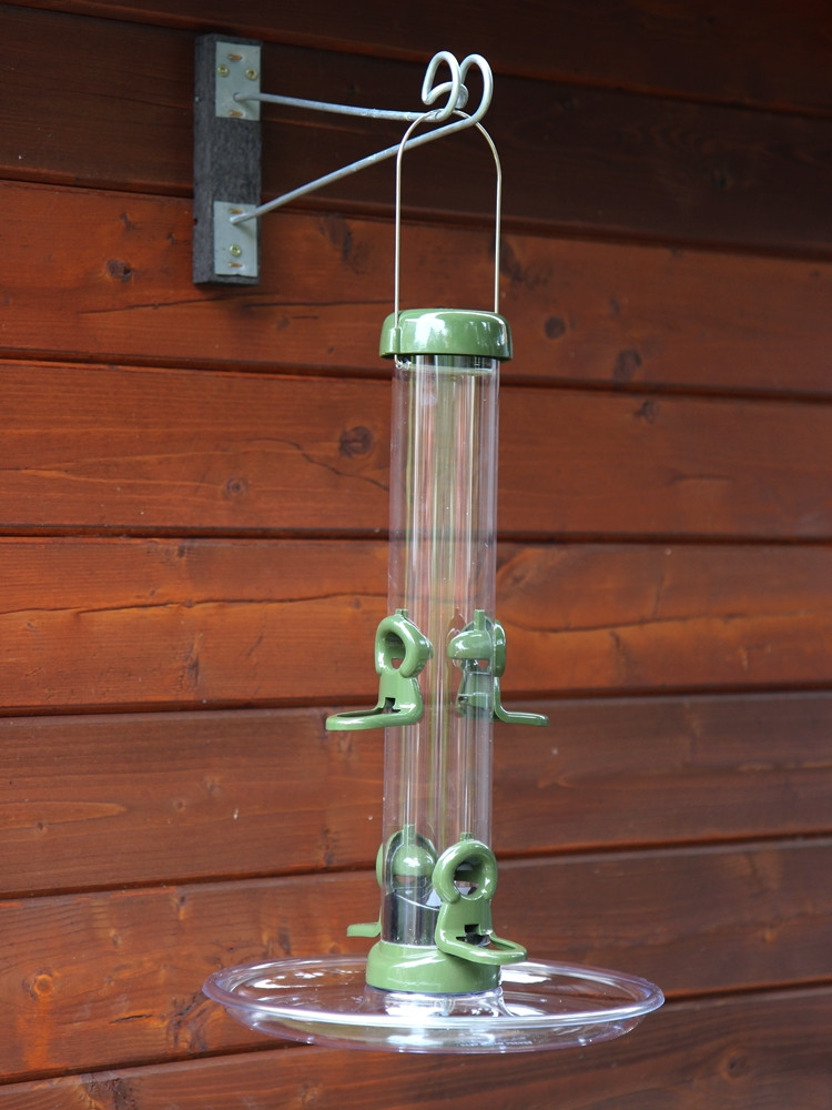 Futtersäule Ring-Pull midi mit T-Träger, Futterteller und Fülltrichter Vogelfutterspender wetterfest