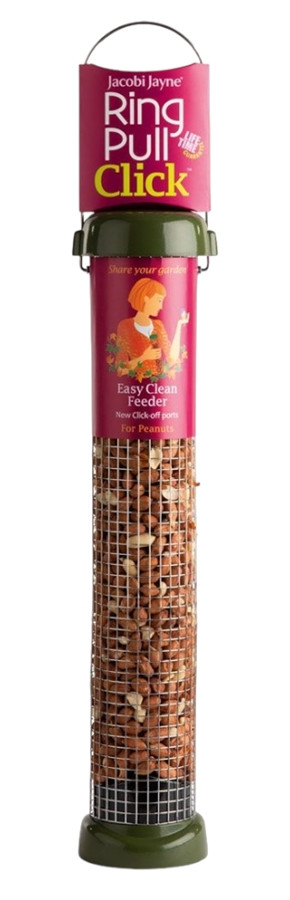 Naturschutzprodukt Erdnuss Futtersäulen Satz 2 Stück ' Ring-Pull Click midi' grün Metall Inhalt 1 l