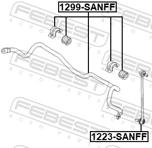 FEBEST Stabilisator, Fahrwerk vorne rechts links für HYUNDAI 54810-2W000SJ 54810-4Z000 54810-2W000 1299-SANFF