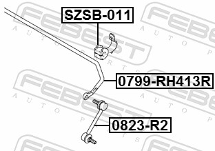 FEBEST Stabilisator, Fahrwerk hinten für SUZUKI 46611-59J00 46611-59J00-000 0799-RH413R