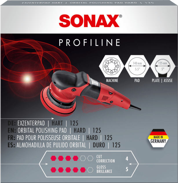 SONAX ExzenterPad hart 125 Stützteller, Poliermaschine 1x 04923410