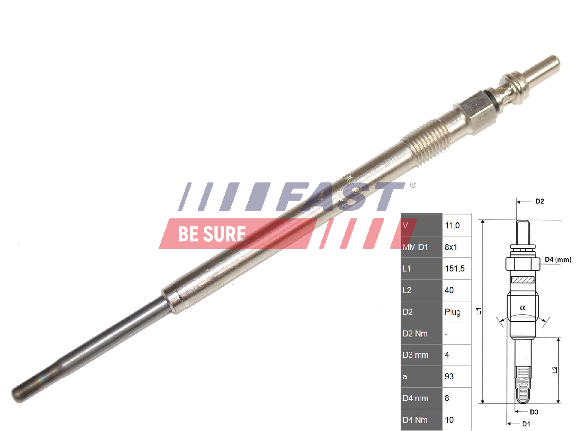 FAST Glühkerze, Standheizung Glühkerze elektr. Zuheizer FT82706 Standheizung,Glühkerze,Glühkerze, für VW FIAT CITROËN IVECO CHEVROLET 6000629127 7180