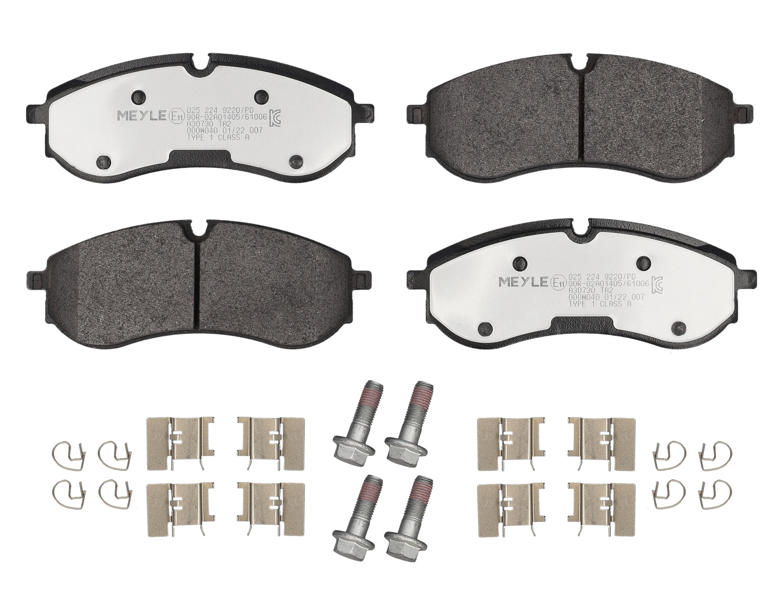 MEYLE Bremsbelagsatz, Scheibenbremse hinten rechts links für VW MAN 65.50820.6007 2N0698451A 025 224 9220/PD