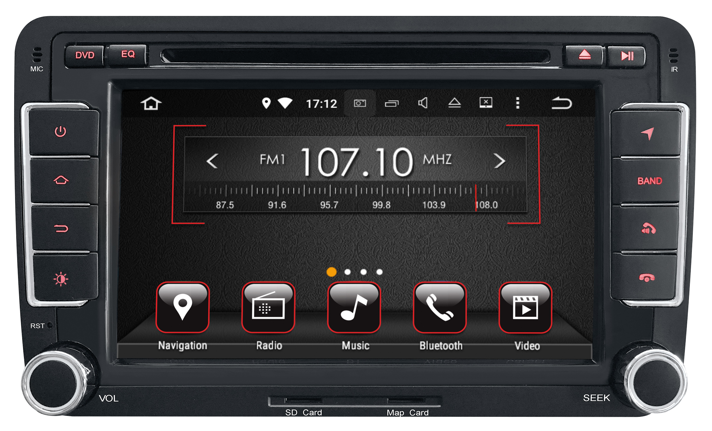 PHONOCAR Radio/Navigationssystem-Kombination Media Station 7 DVD Android für Volkswagen incl. Navi vm117e