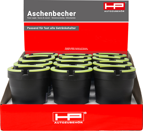 HPAUTO Thekendisplay Aschenbecher fluorezieren Display, 12-tlg. 19113 VPE 1x