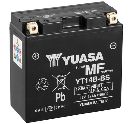 YUASA Starterbatterie AGM YT14B Maintenance Free 12V 12Ah 210A yt14b 68Ah