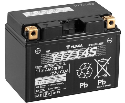 YUASA Starterbatterie AGM YTZ14S High Performance Maintenance Free 12V 11,2Ah 230A ytz14s 68Ah für HONDA TRIUMPH