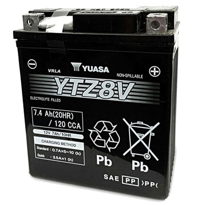 YUASA Starterbatterie AGM - High Performance Maintenance Free YTZ8V 12V 7Ah 120A ytz8v 68Ah