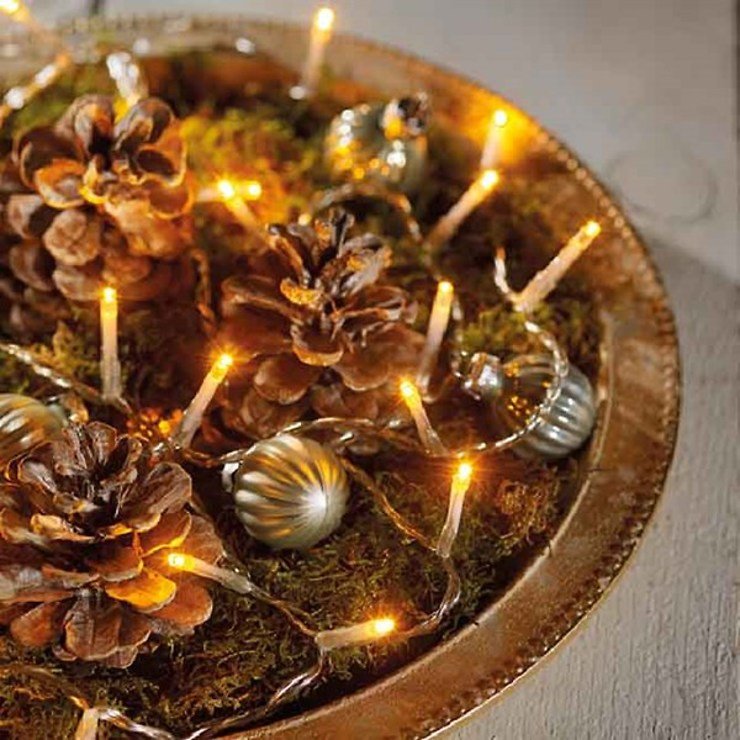 Lumineo Durawise Lichterkette Basic 96 LED warmweiß außen 7,1 m batteriebetrieben transparent