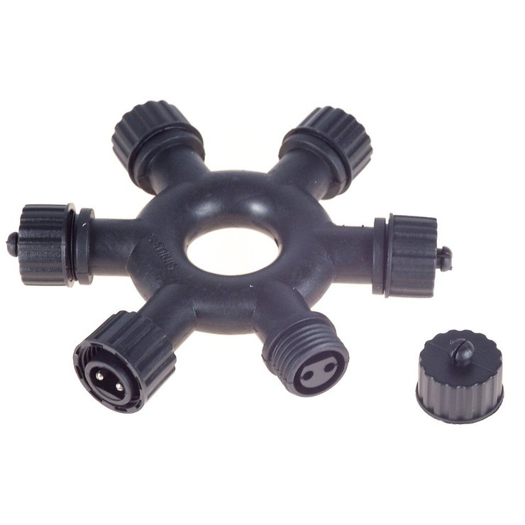 Sirius Tech-Line Lichterketten Verteilerring 5-Arm 230V 10 cm schwarz