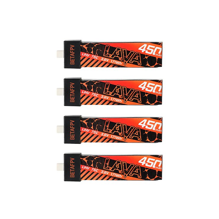 BetaFPV LAVA Lipo Akku 75C LiHV 450mAh 1S 4 Stück