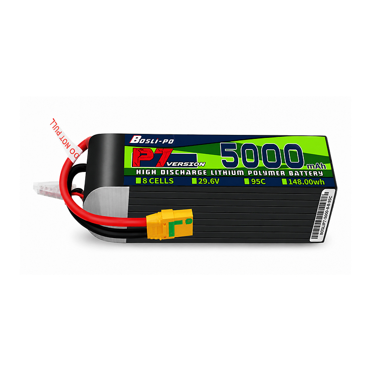 BosLipo P7 Batterie 5000mAh 29,6V 8S 95C Lipo Akku XT60 Plug