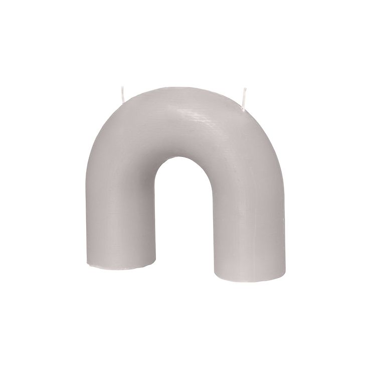 Broste Copenhagen Kerze Bend 16cm hellgrau