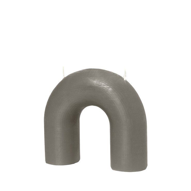 Broste Copenhagen Kerze Bend 16cm grau