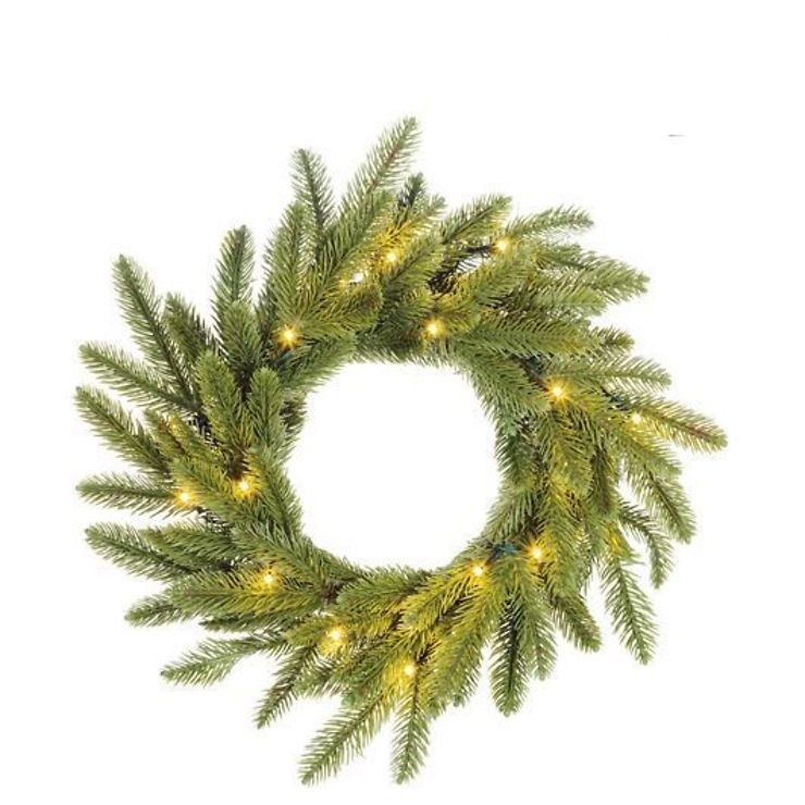 Edelman LED-Weihnachtskranz Brewer 20 LED warmweiß innen 45 cm grün