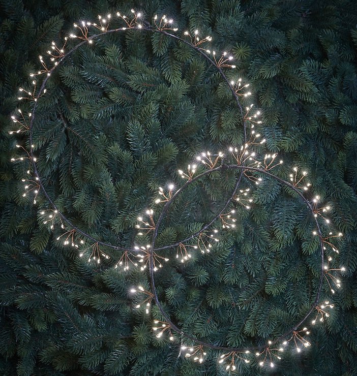 Luca Lighting LED-Kranz 150 LED warmweiß außen 40 cm Metall schwarz