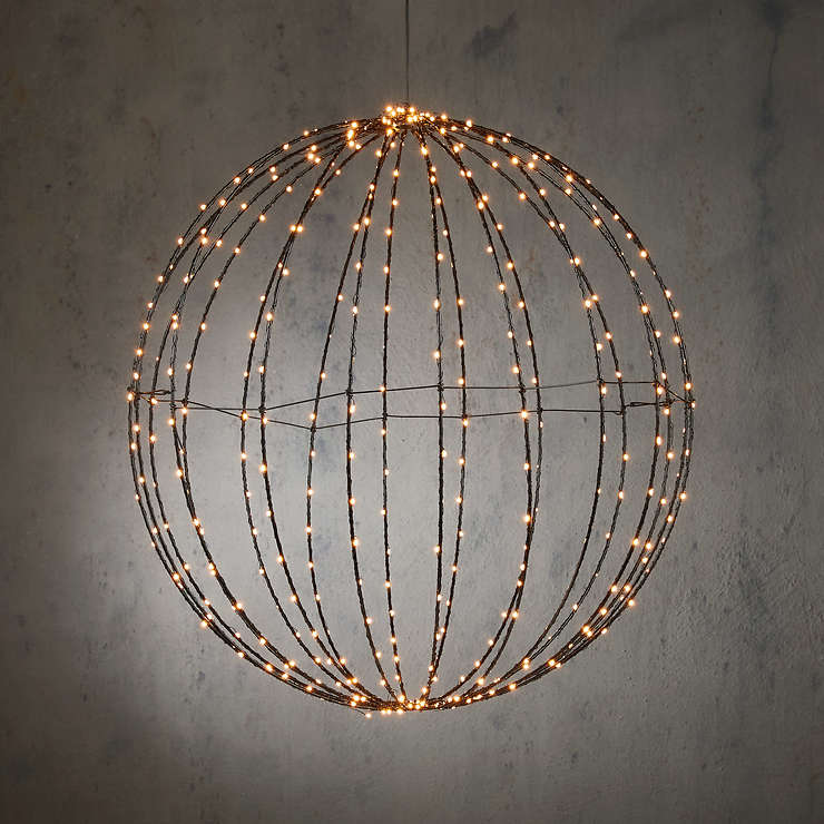 Luca Lighting LED-Kugel 400 LED warmweiß außen 60 cm schwarz