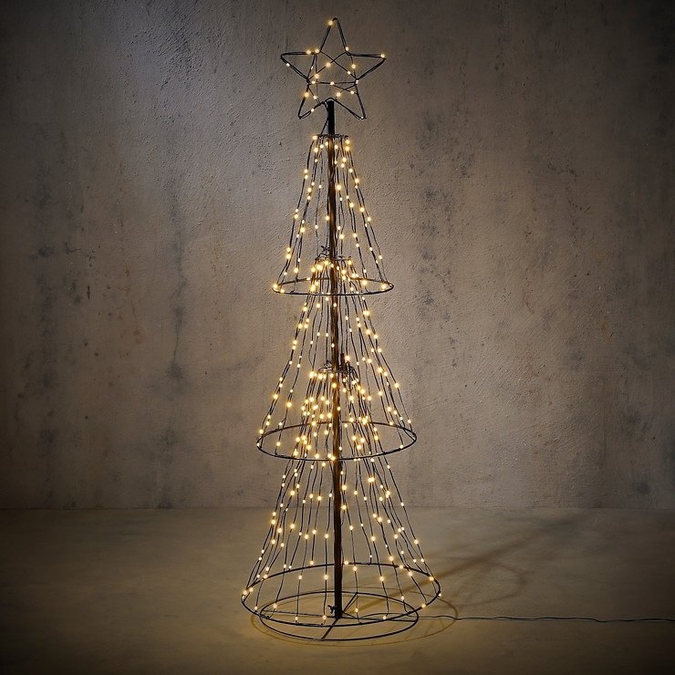 Luca Lighting LED-Baum mit Stern 170 LED warmweiß außen 120 cm Metall schwarz