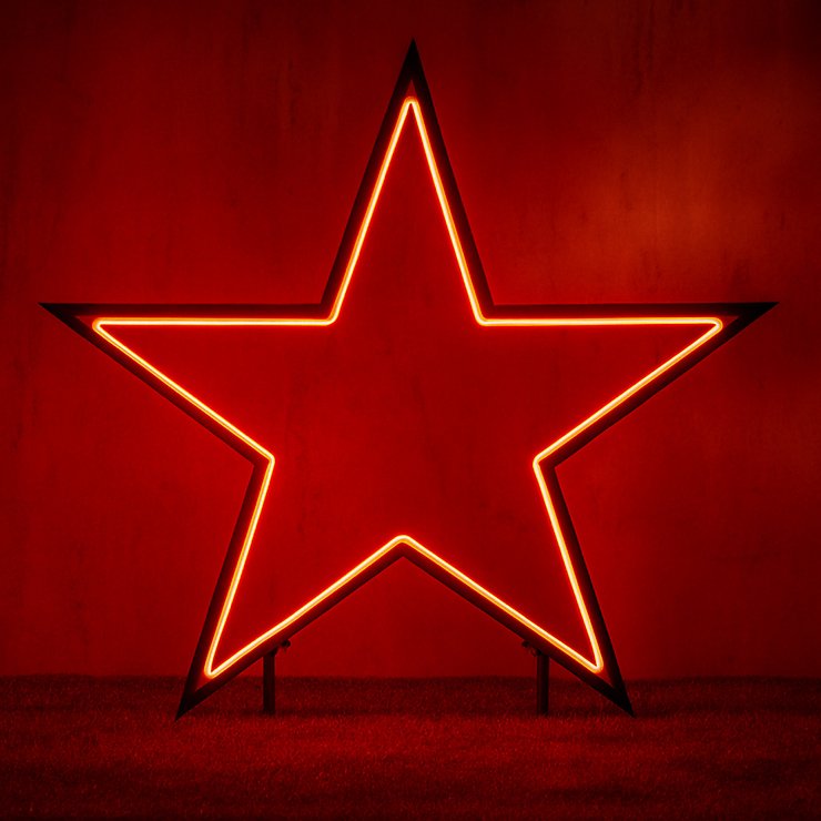 Luca Lighting LED-Gartenstecker Neon Stern 102 cm schwarz LED RGB