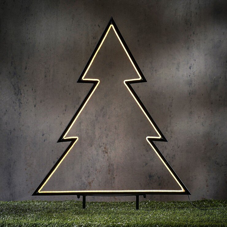 Luca Lighting LED-Gartenstecker Neon Tanne 75 cm schwarz LED warmweiss