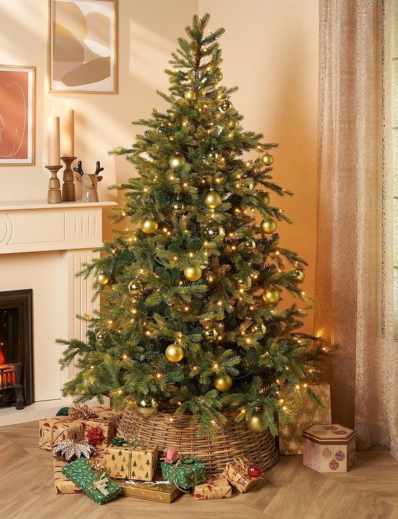 Edelman Black Box Trees LED-Weihnachtsbaum Grimshaw 370 LED warmweiß innen 215 cm grün