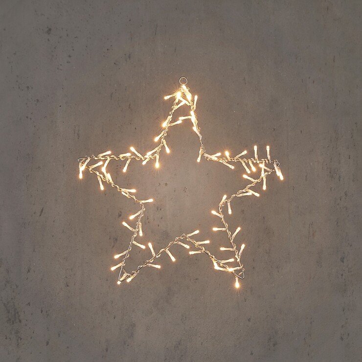 Luca Lighting LED-Stern 80 LED klassisch weiß außen 38 cm silber