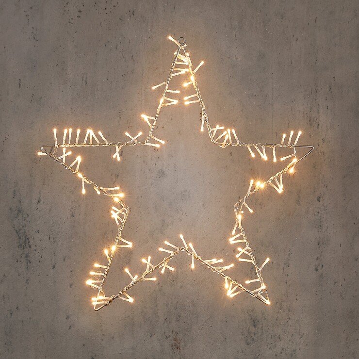 Luca Lighting LED-Stern 120 LED klassisch weiß außen 56,5 cm silber