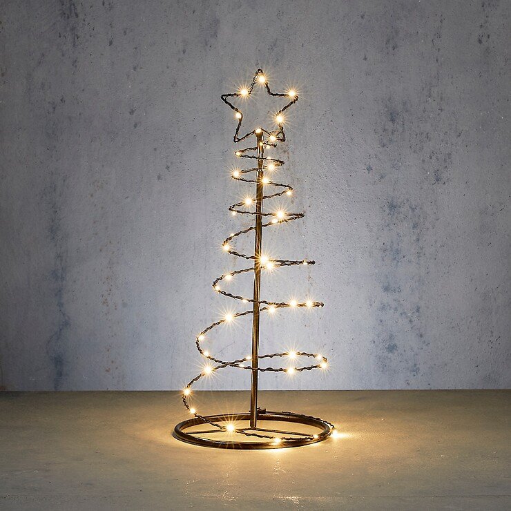 Luca Lighting LED-Spiralbaum 40 LED klassisch weiß außen 58 cm schwarz