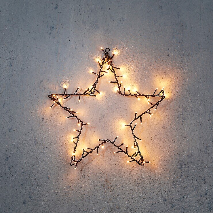 Luca Lighting LED-Stern 80 LED warmweiß außen 38 cm Metall schwarz