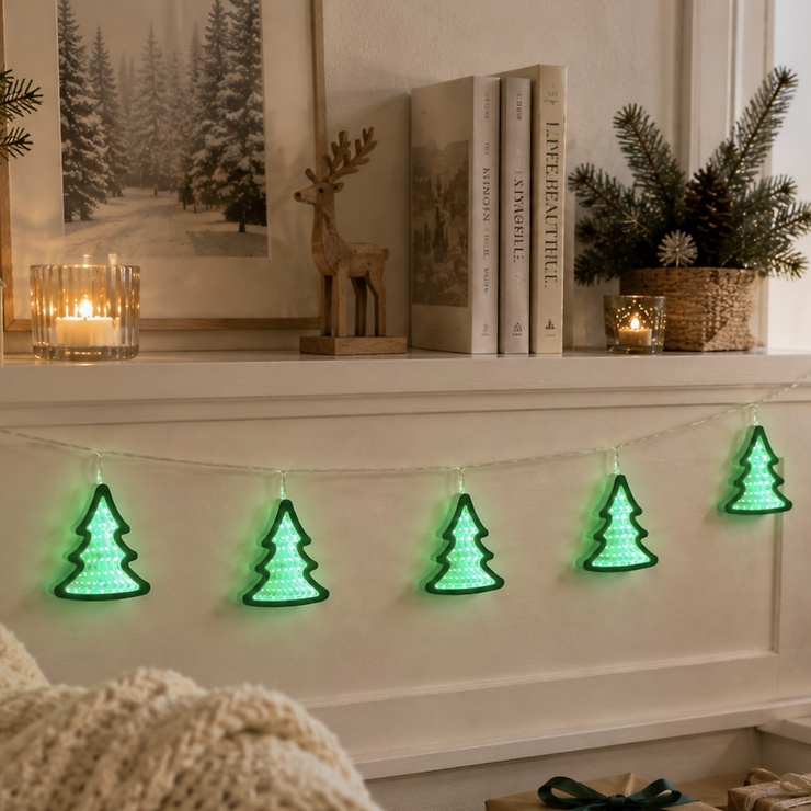 Luca Lighting LED Lichterkette Tannen 260 LED warmweiss USB 280 cm Grün