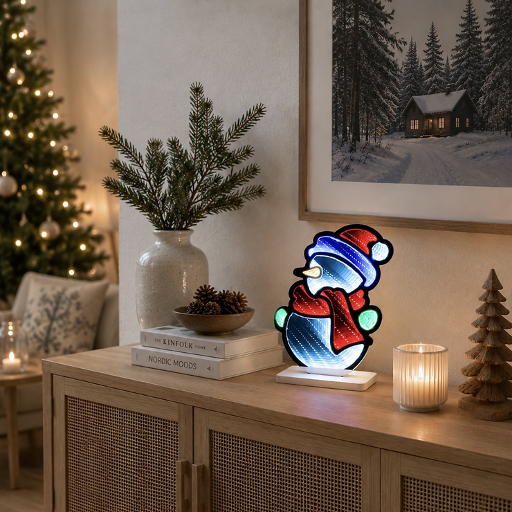 Luca Lighting LED Leuchte Schneemann 111 LED warmweiss 26 cm Acryl bunt