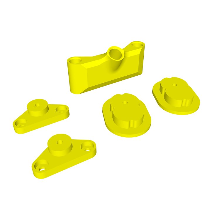 iFlight AOS V5 DJI O4 Air Unit (Lite) Adapter Set 3D Druck TPU Gelb Neon
