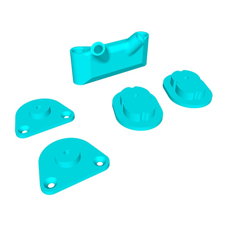 iFlight AOS V5 DJI O4 Air Unit Pro Adapter Set 3D Druck TPU Blau Neon