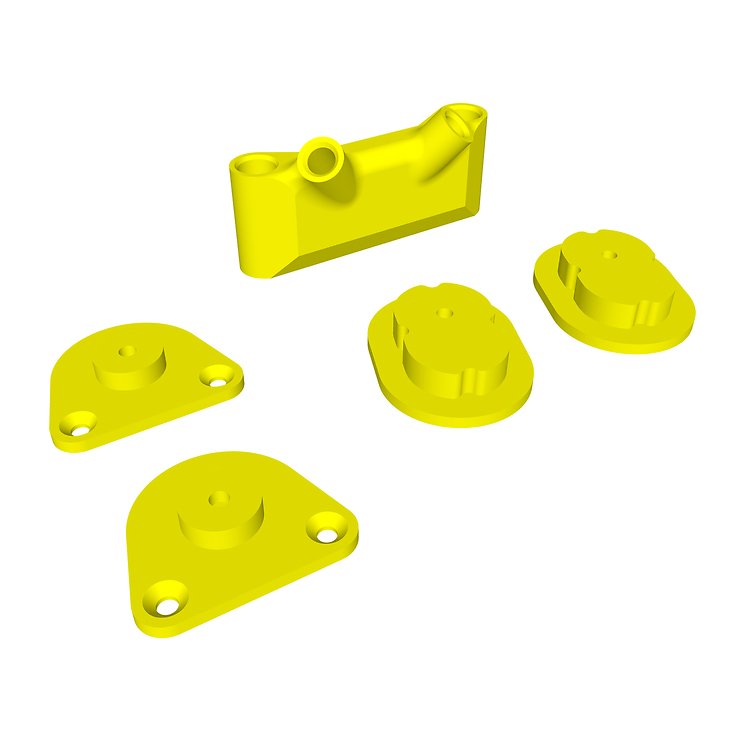 iFlight AOS V5 DJI O4 Air Unit Pro Adapter Set 3D Druck TPU Gelb Neon