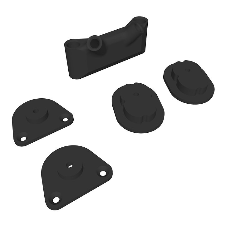 iFlight AOS V5 DJI O4 Air Unit Pro Adapter Set 3D Druck TPU Schwarz