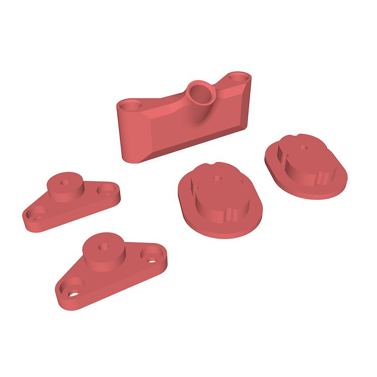 iFlight AOS V5 DJI O4 Air Unit (Lite) Adapter Set 3D Druck TPU Rot Transparent