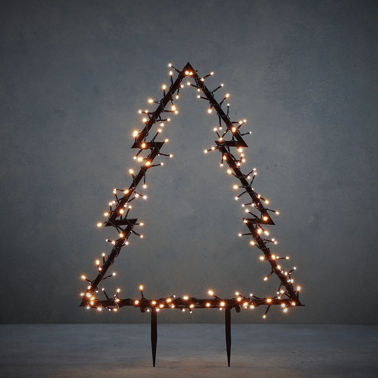 Luca Lighting LED-Gartenstecker Tanne 175 LED warmweiß 75 cm schwarz