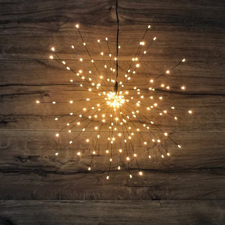 Lights4Christmas LED-Polarstern Sputnik 200 LED warmweiss außen 50 cm schwarz
