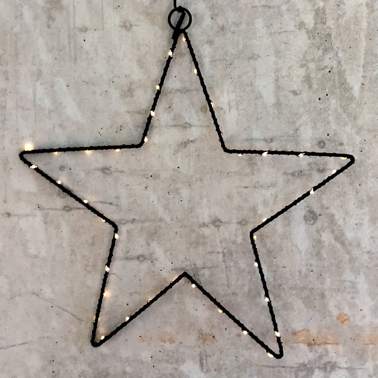 Lights4Christmas LED-Stern 40 LED warmweiß innen batteriebetrieben 30 cm schwarz