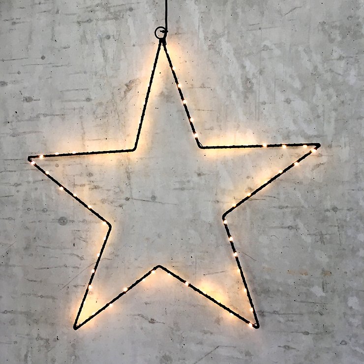 Lights4Christmas LED-Stern 60 LED warmweiß außen 50 cm schwarz