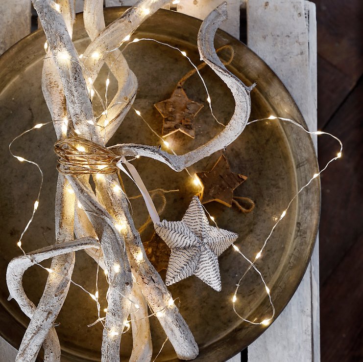 Kaemingk Lumineo LED-Strang 60 LED warmweiß innen batteriebetrieben 2,95 m silber