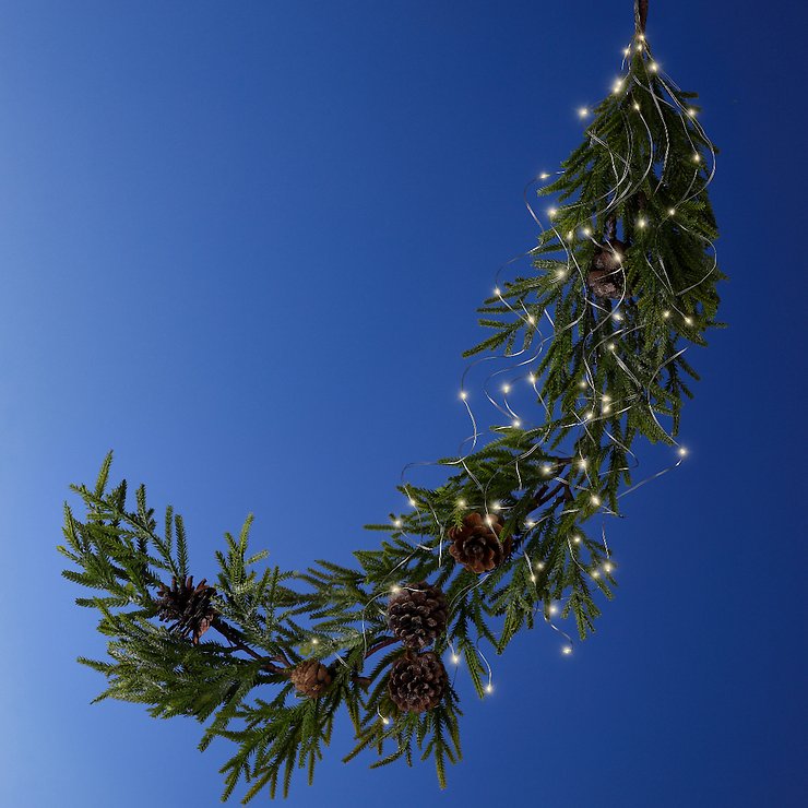 Kaemingk Lumineo LED Lichtbündel 96 LED warmweiß innen batteriebetrieben 110 cm silber