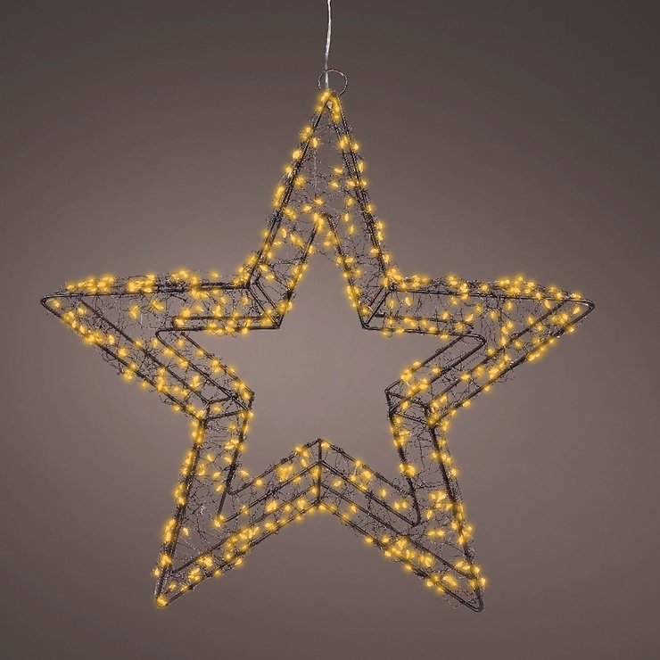 Kaemingk Lumineo LED-Stern 500 LED klassisch warm außen 38 cm Metall schwarz