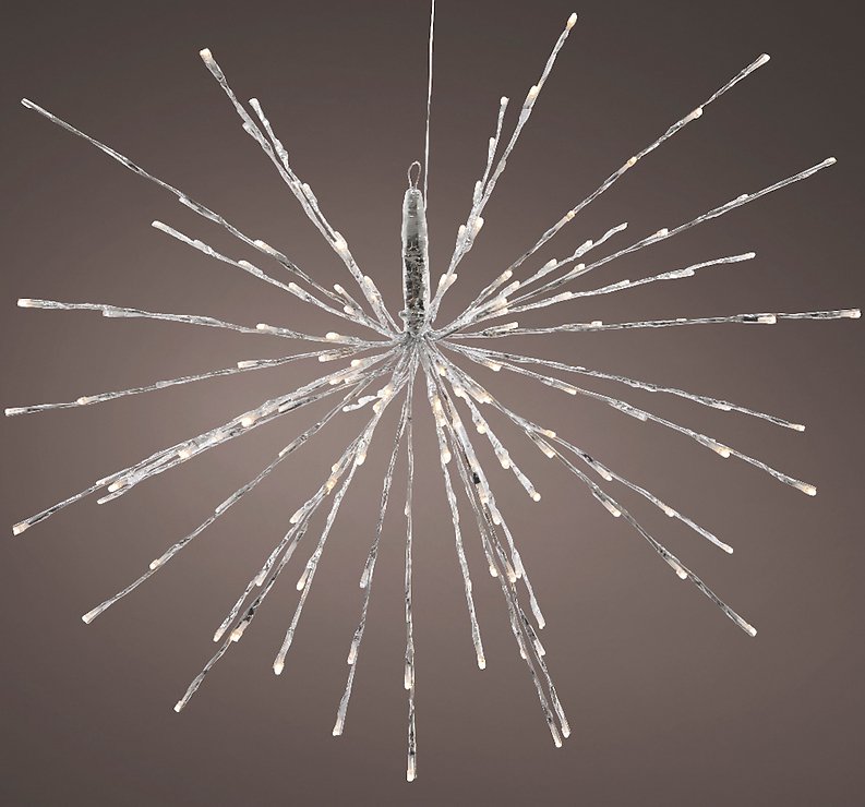 Kaemingk Lumineo LED-Polarstern 72 LED warmweiß außen 45 cm silber